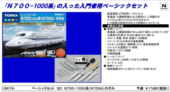 TOMIX ベーシックセットSD N700-1000系(N700A)のぞみ 品番：90174
