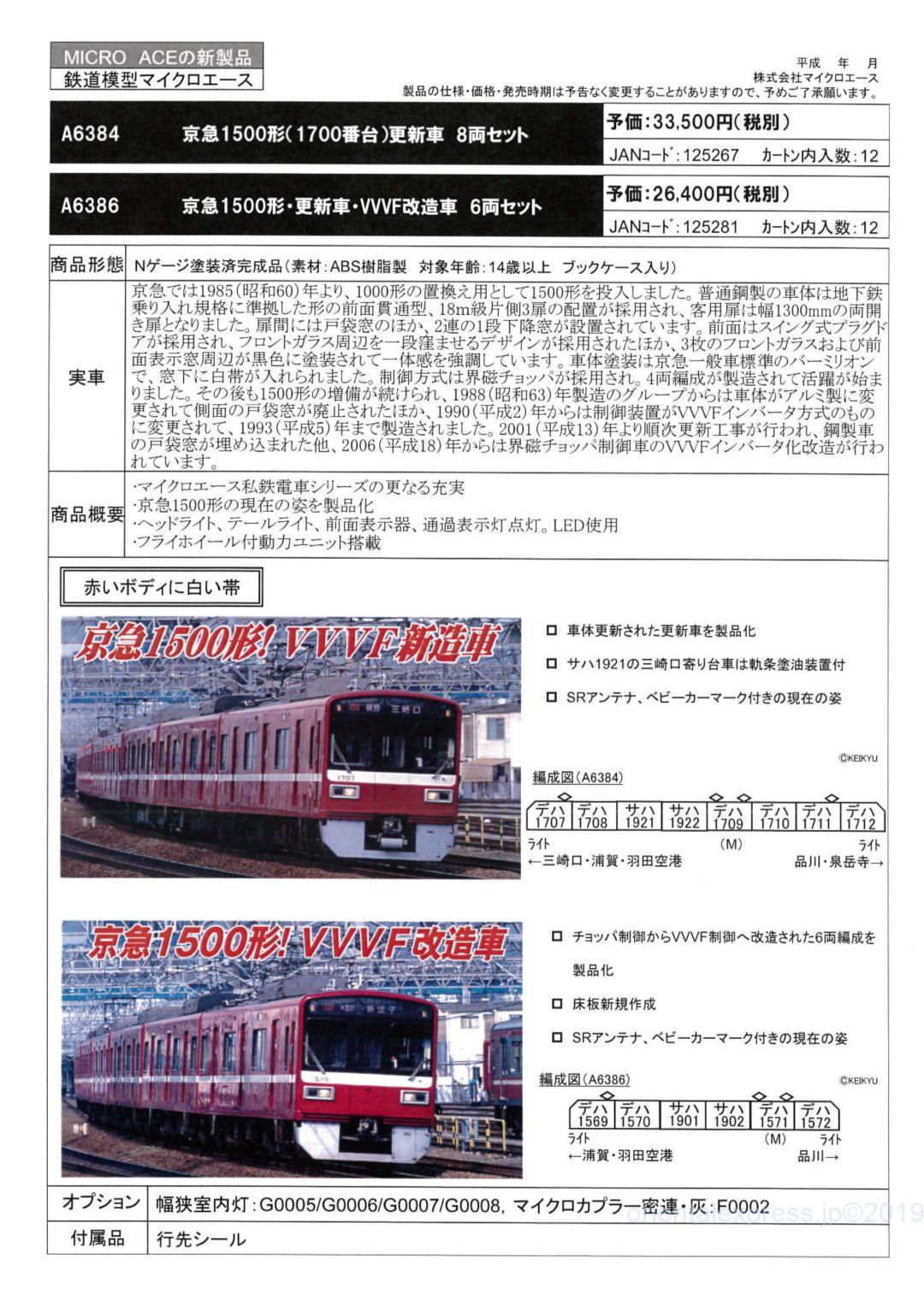 MA 京急1500形（1700番台）更新車 8両セット 品番: A6384 #マイクロ
