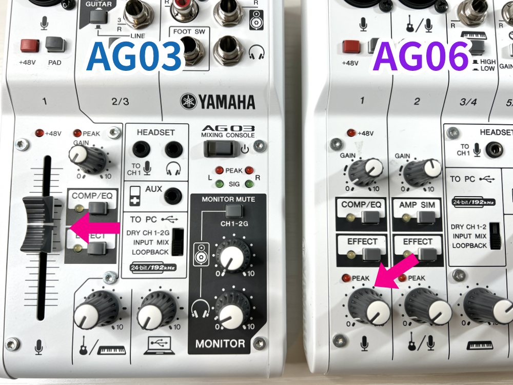 YAMAHAミキサーAG03 AG06の違い。どっちを買えば良いか教えます