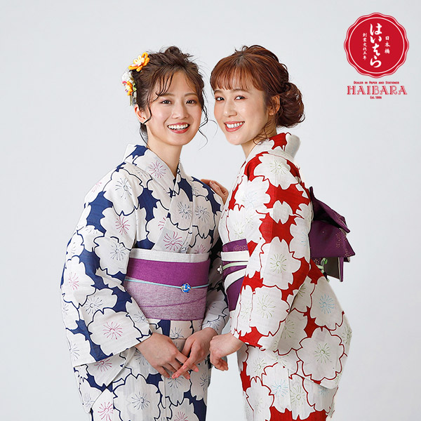 y211107】浴衣 レディース 一式セット 榛原 桜 (浴衣/帯/下駄/飾り紐