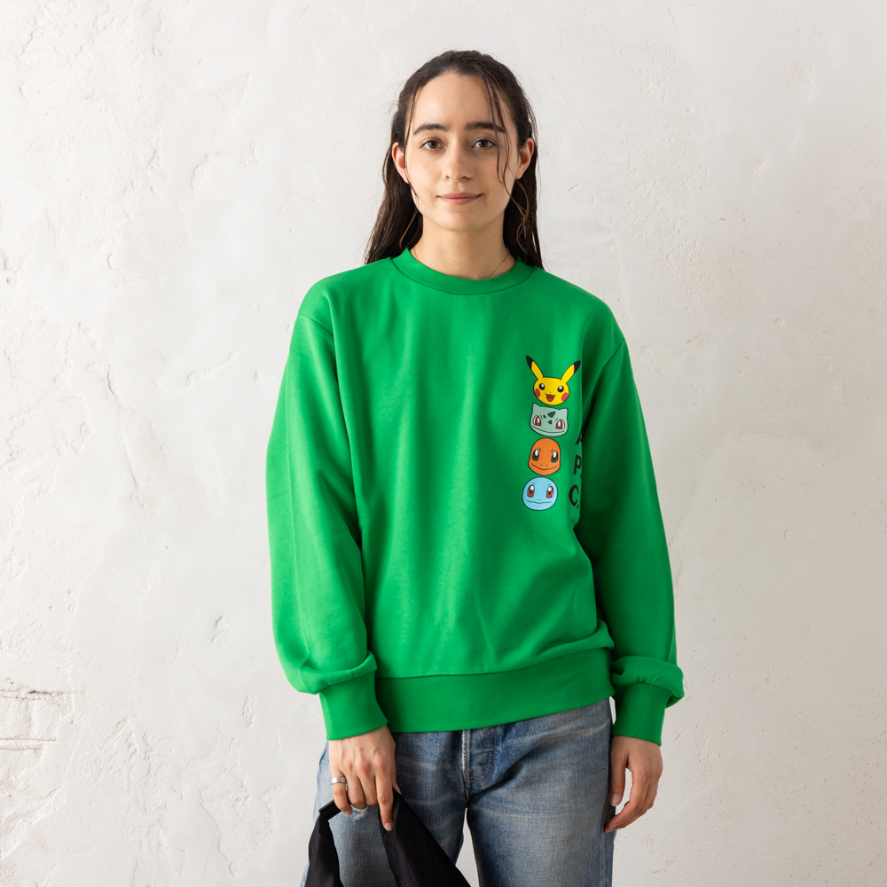 A.P.C.（アーペーセー） スウェット ポケモン グリーン レディース APC