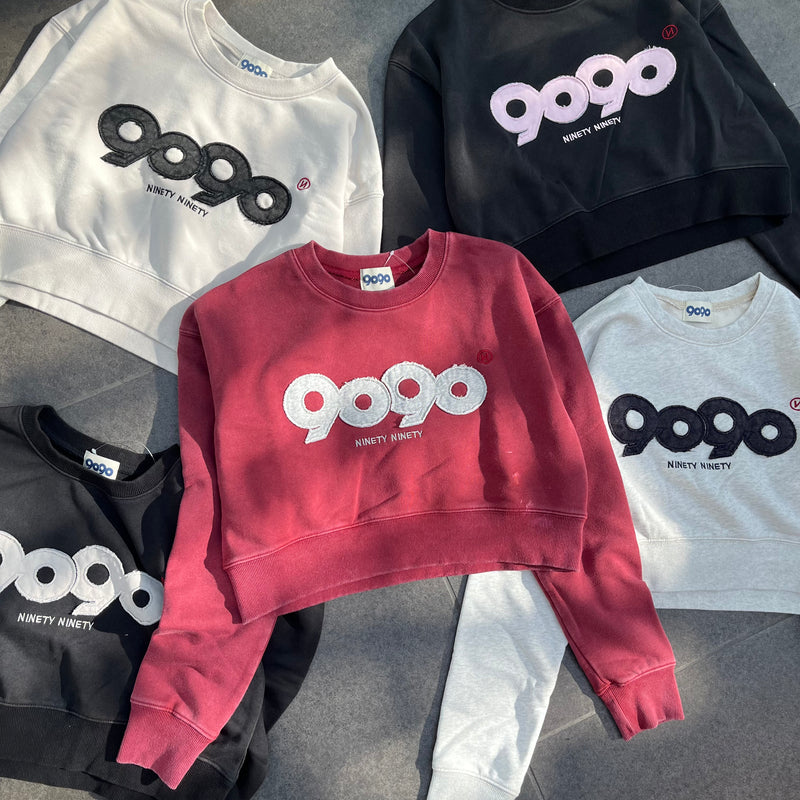 9090 OG Logo Patched Crewneck Sweat (Cropped) – YZ