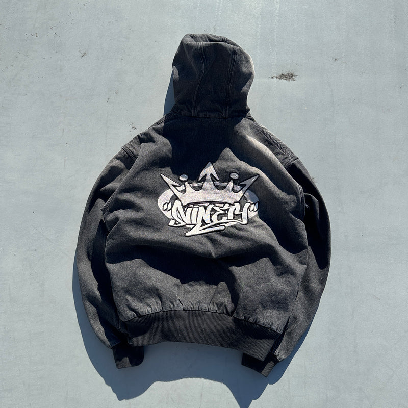 King Logo Slub Denim Zip Hoodie – YZ