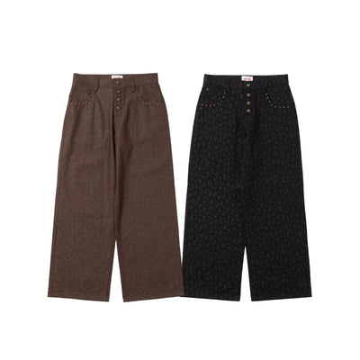 Leopard straight denim pants – YZ