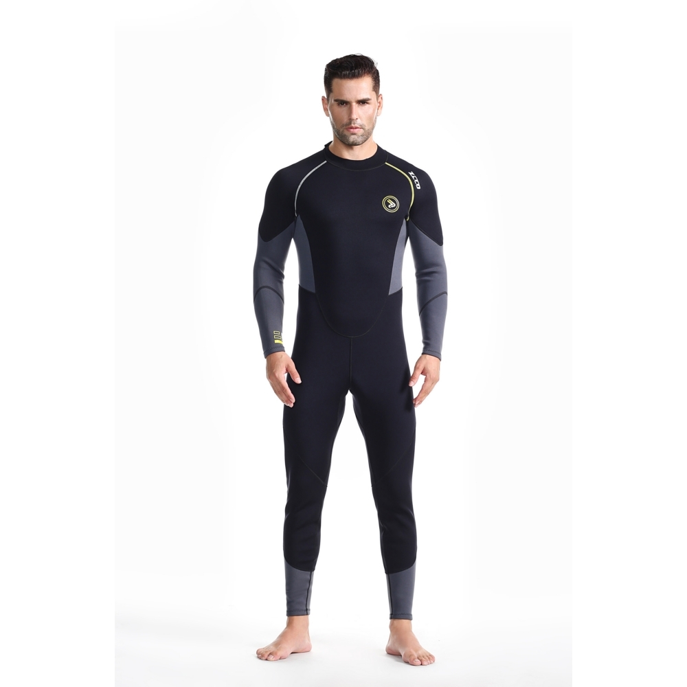 ZCCO Men 3/2mm Back Zip Full Wetsuit | Black Gray – zcco.com