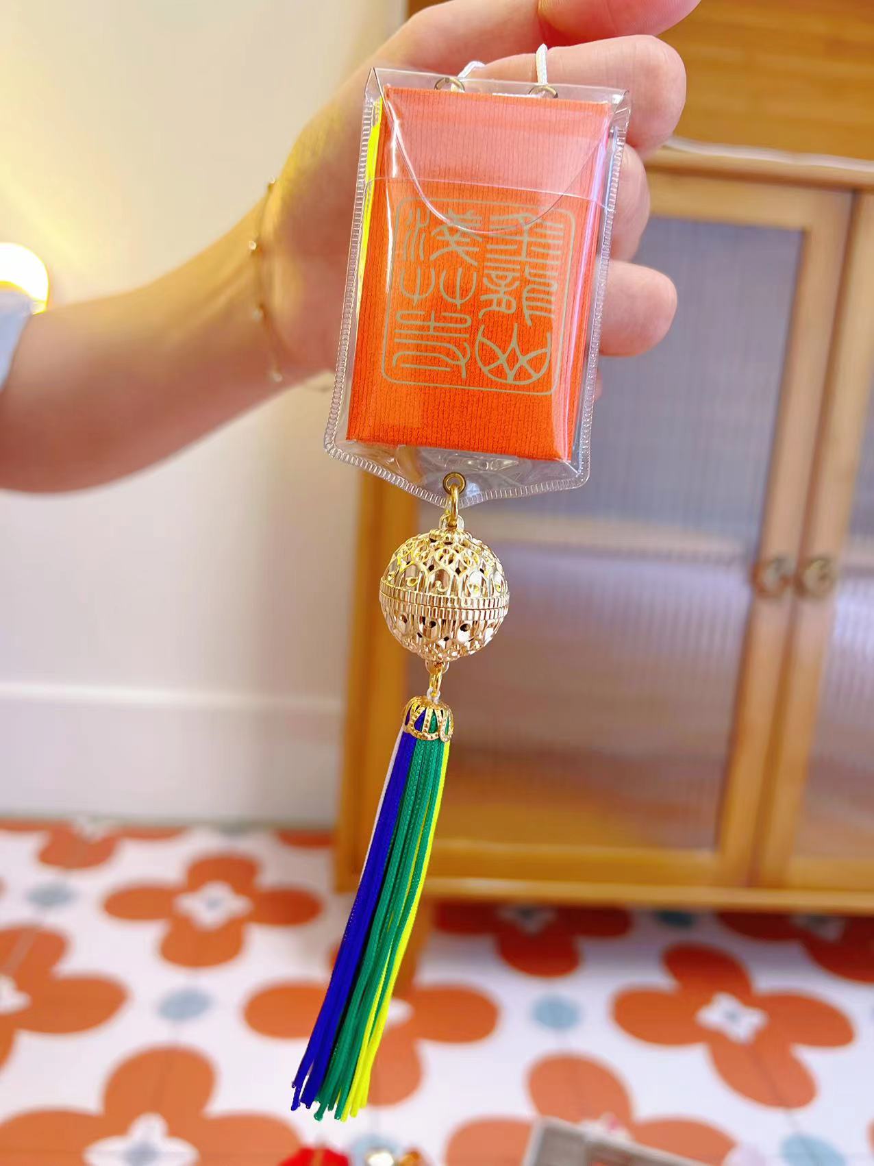Asakusa Temple Japanese Omamori【No. 9 Traffic Safety (Car Bell