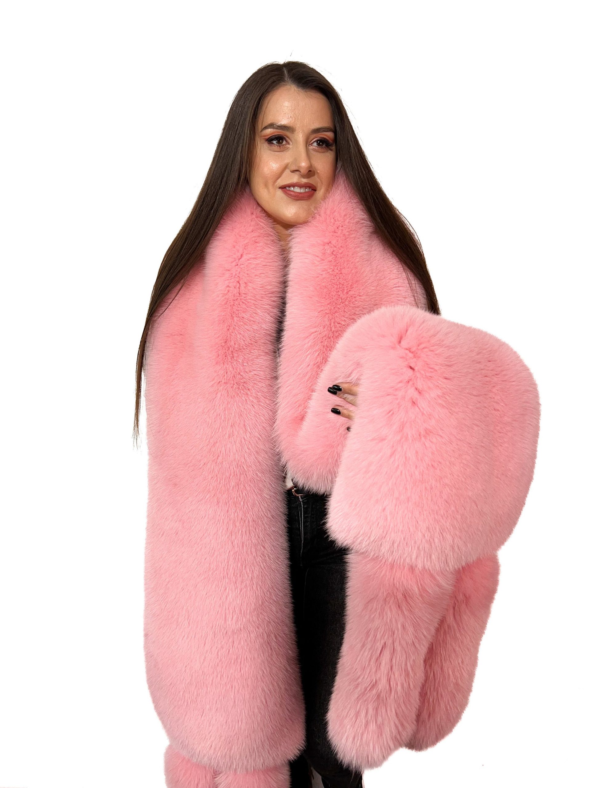 Double-Sided Arctic Fox Fur Stole 80′ (200cm) + 4 Tails Saga Furs