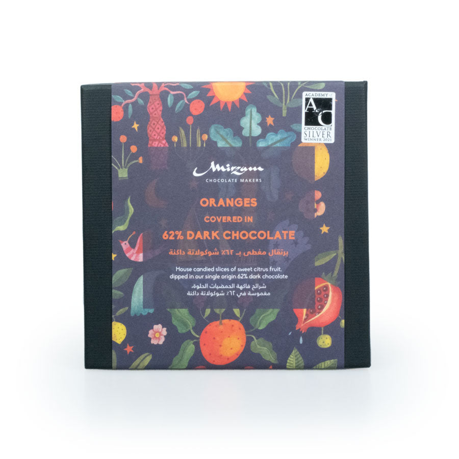 Mirzam Secret Spice Garden, 62% Dark Chocolate Coated Oranges