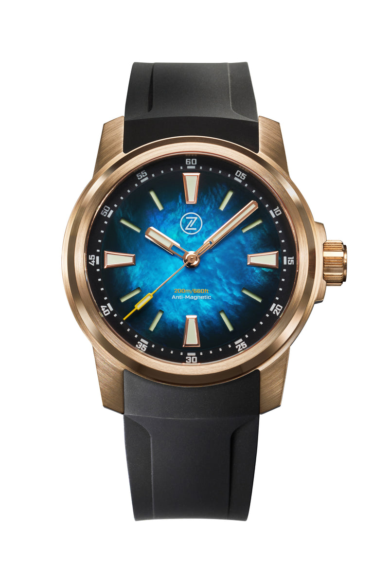 Aurora Field 38mm Br 'Teal MOP' – Zelos Watches