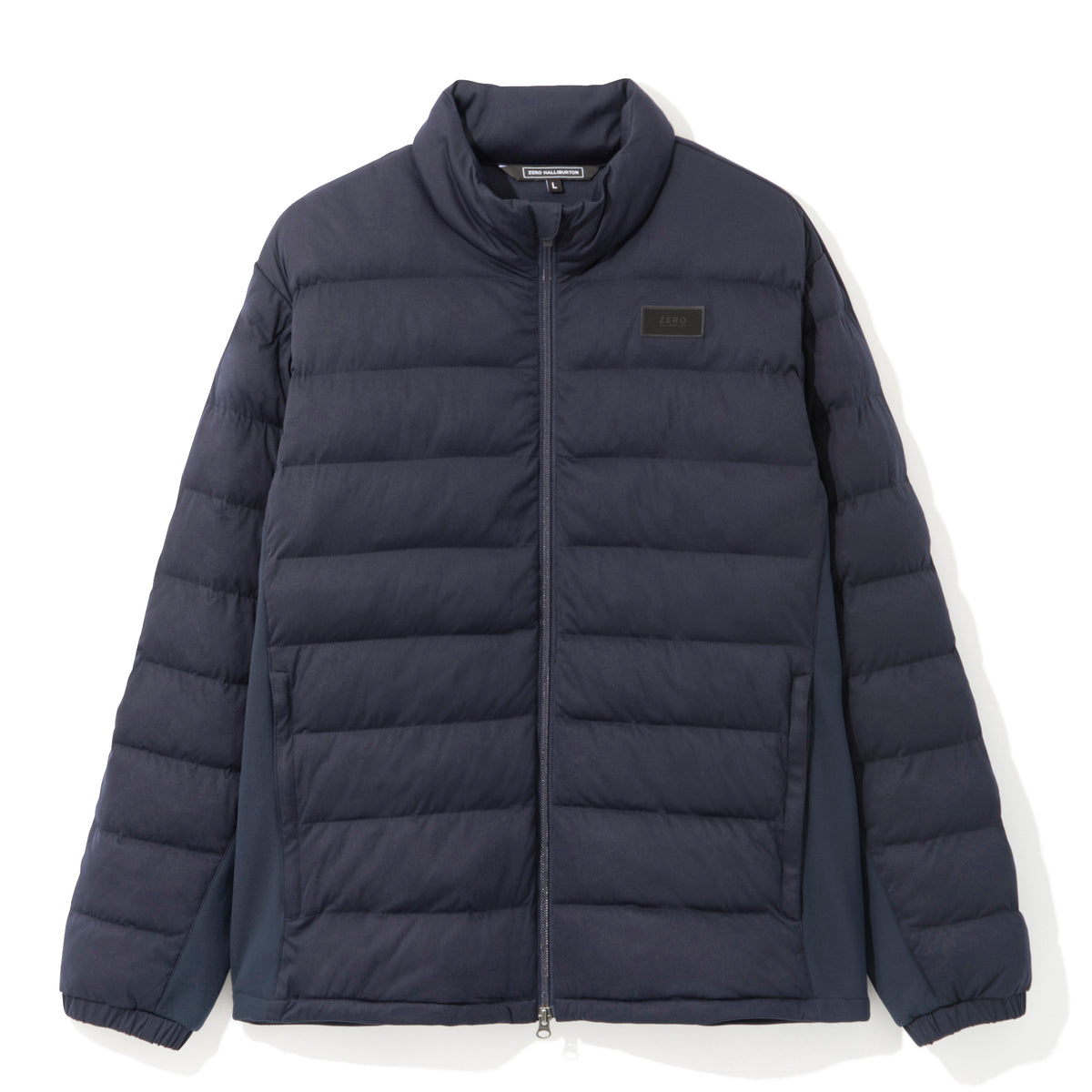 ゼロハリバートン 中綿 ダウン ジップ ハイブリット グレー ハイネック