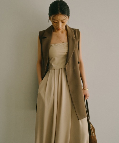 anuans（アニュアンス） ワンピース テーラードジレワンピース