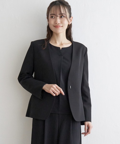 IKKA LOUNGE ジャケット ノーカラージャケット 「洗濯機で洗える