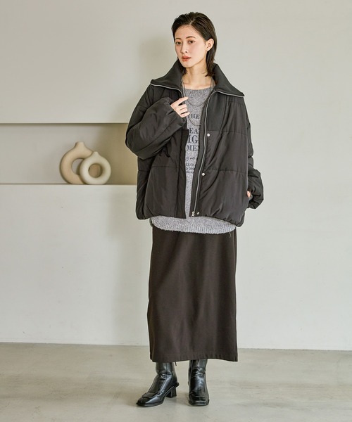 LAKOLE（ラコレ） ブルゾン アウター ハーフZIP風中綿ブルゾン