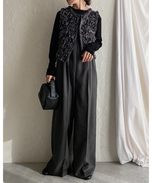 She's Closet サロペット オーバーオール フロントジップタック入り