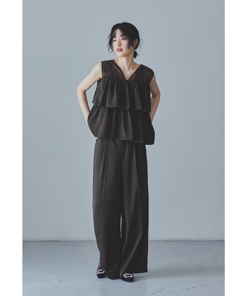 niana（ニアナ） パンツドレス フリルブラウス＆ワイドパンツセット