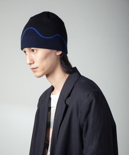 INDIETRO ASSOCIATION ニット帽 ニットキャップ Wavy Line Beanie