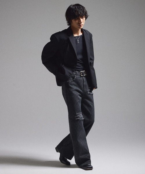 GRANCY パンツ 「GRANCY」Leopard Damage Flare Pants / レオパード