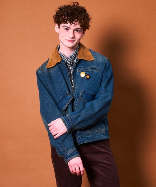 Zooodle デニムジャケット gジャン Corduroy collar denim jacket