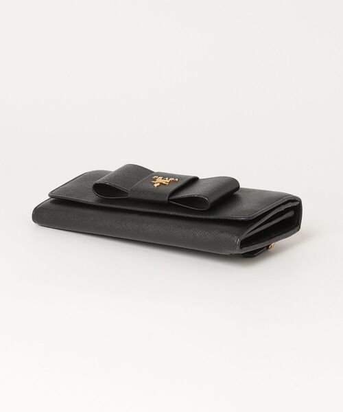 PRADA（プラダ） サフィアーノ リボン 二つ折り 長財布 - ブラック