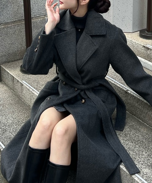 JUNOAH（ジュノア） コート チェスターコート シャギーチェスター