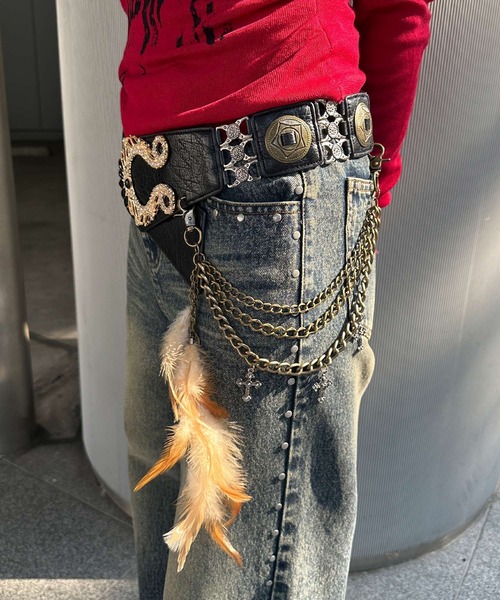 DAIYA（ダイヤ） ベルト クラウンバックルフェザーベルト レディース