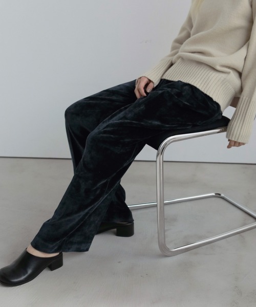 anuke（アンヌーク） パンツ Velvet Wide Pants レディース : ZOZOTOWN