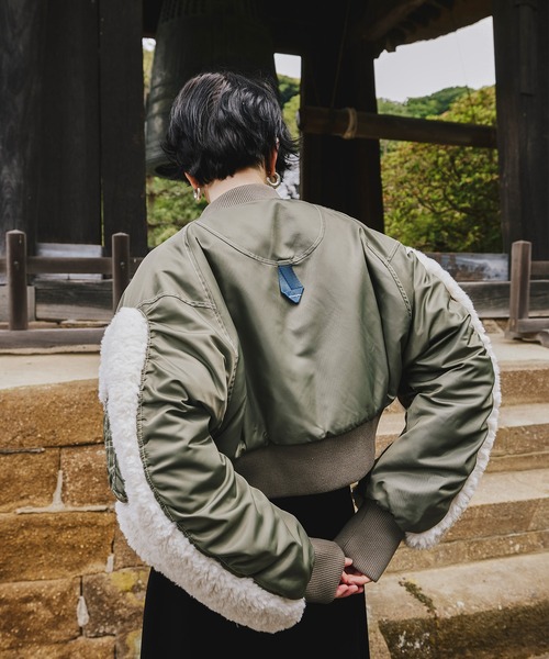 OMMO（オーエムエムオー） ma1 ma-1 SLEEVE BOA SHORT MA-1 レディース