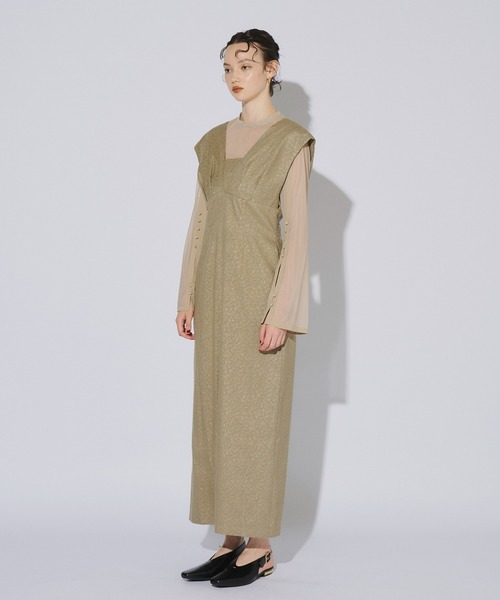 ANDRESD ドレス Vラインジャガードドレス / V line jacquard dress