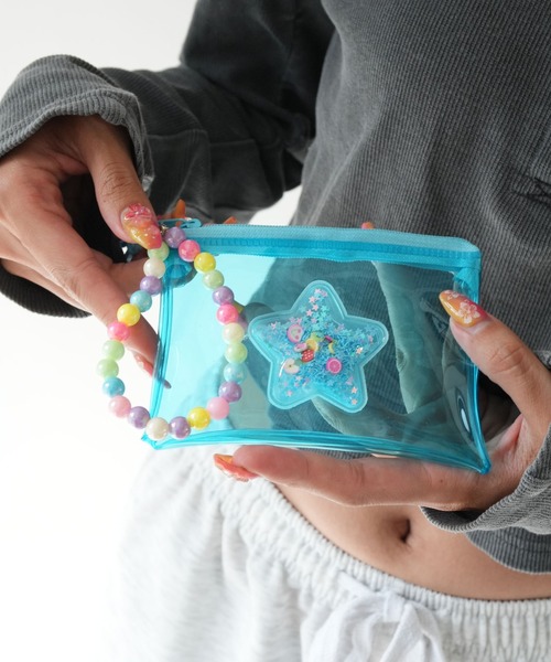 Jelly moo（ジェリームー） ポーチ 「 」 カラフル ビニール クリア 星