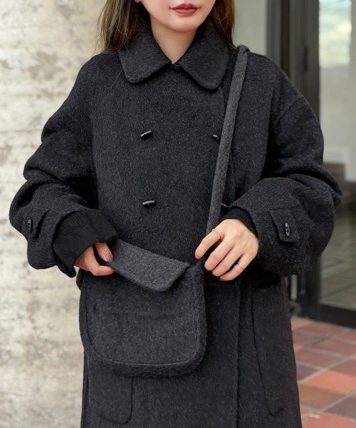 ステンカラーコート コート toggle button double breasted coat