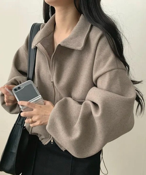 Mejoul ブルゾン アウター ボリュームスリーブポケット付きダブル