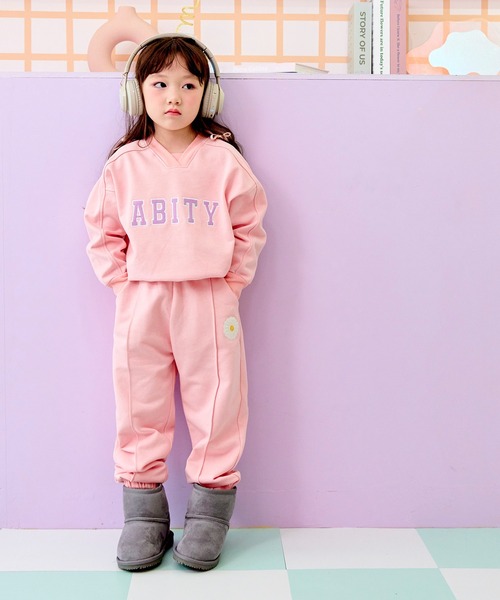 aBity select（アビティセレクト） パンツ マーガレット刺しゅう