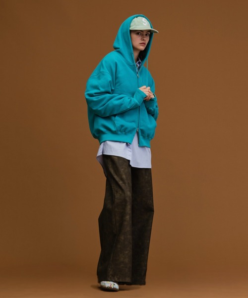 soerte パーカー Heavy weight double zip-up hoodie /ヘビーウェイト