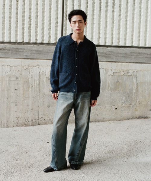 WYM LIDNM セーター ニット MOHAIR BLEND KNIT SHIRT CARDIGAN メンズ