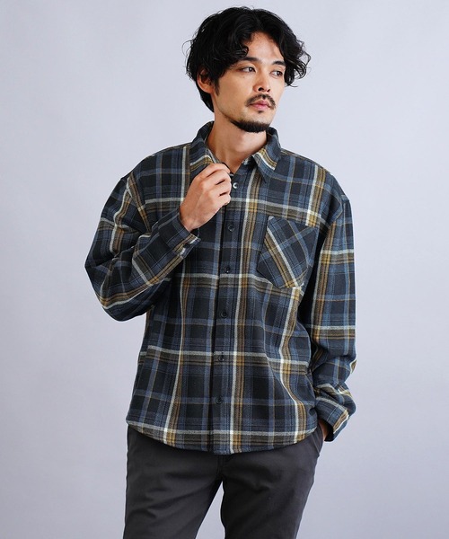 JIGGYS SHOP（ジギーズショップ） シャツ 裏ボアネルチェックシャツ