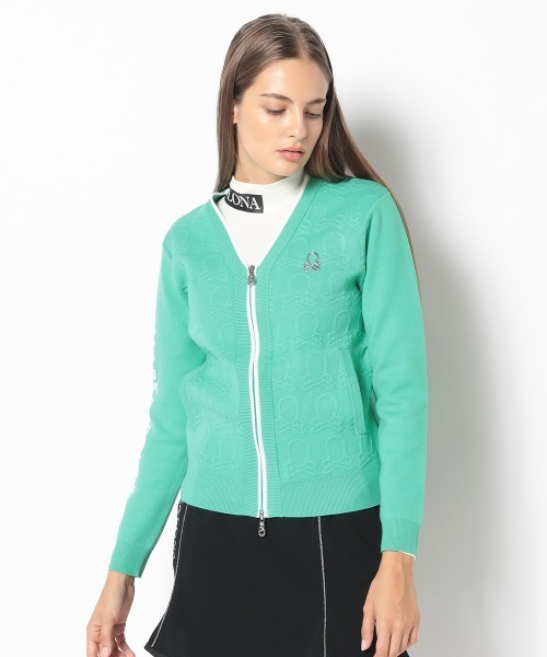 MARK&LONA（マークアンドロナ） カーディガン Ever Embossed Zip-Front