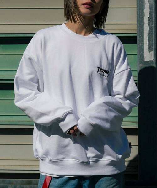 THRASHER MAGAZINE ロゴ スウェット トレーナー Lサイズ 白 THRASHER