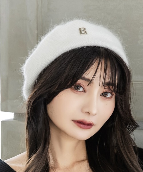 Julia Boutique（ジュリアブティック） 帽子 ベレー帽 Bロゴ付き