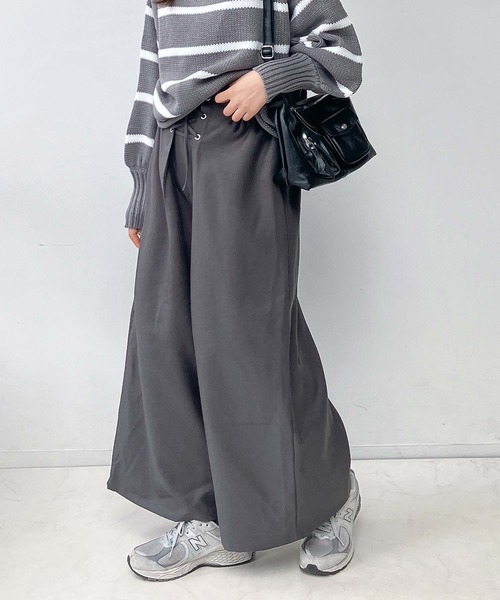 AS KNOW AS（アズノゥアズ） パンツ レースアップ ワイドパンツ
