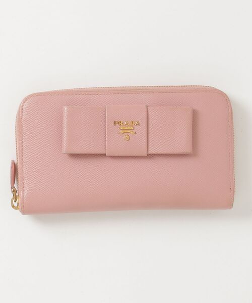 PRADA（プラダ） リボン サフィアーノ 長財布 - ピンク レディース