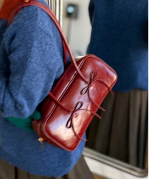 FREE STYLISTS ボストンバッグ Y2K リボン 横長バッグ レディース