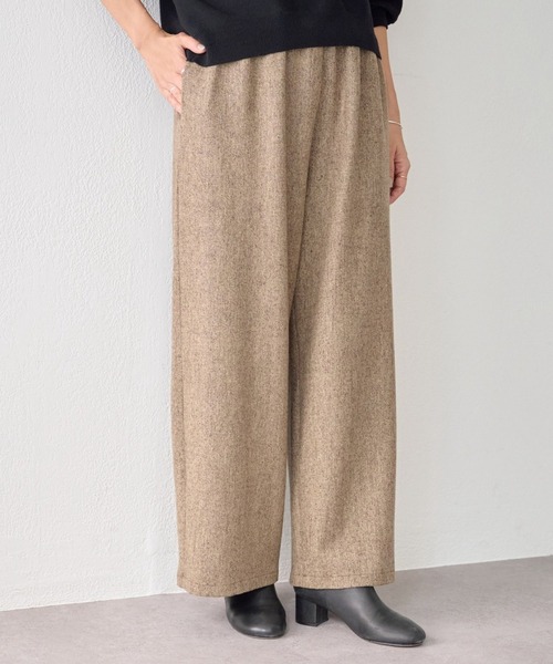 BEARDSLEY（ビアズリー） パンツ ウエストリブネップツイードパンツ
