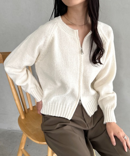 CLEA ニット セーター ダブルジップニットトップス レディース