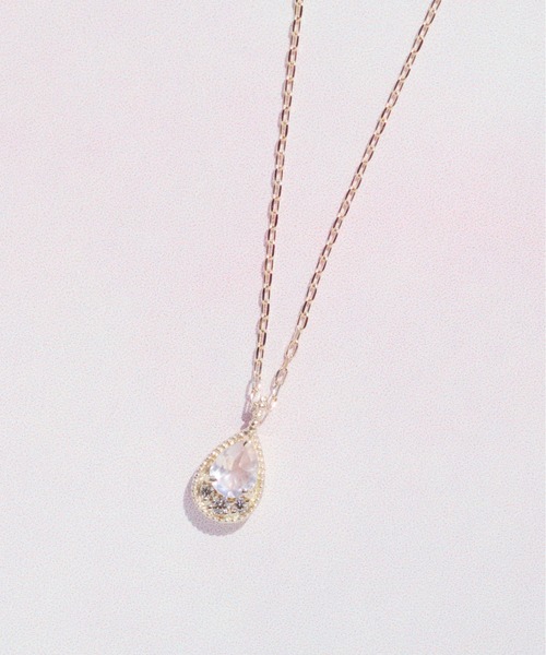 Jewel closet by L&Co. ネックレス K10 ティアドロップ カラーストーン