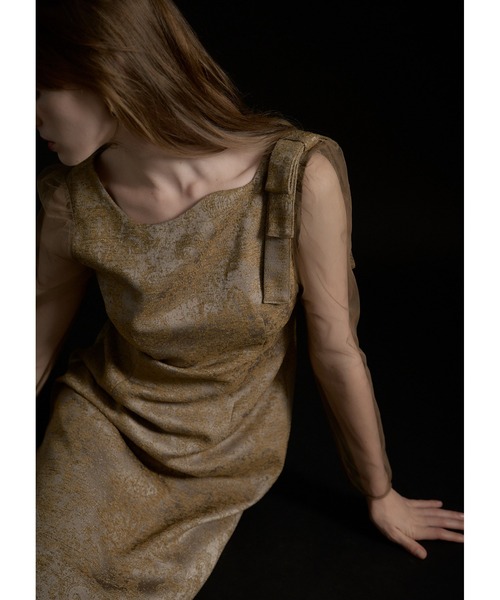 LE'RURE ドレス Shoulder ribbon jacquard dress : ZOZOTOWN Yahoo!店