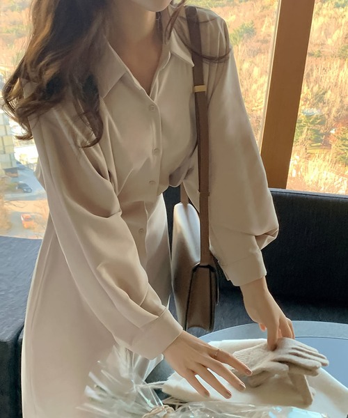 Girly Doll（ガーリードール） ワンピース ウエストリボンフレアシャツ