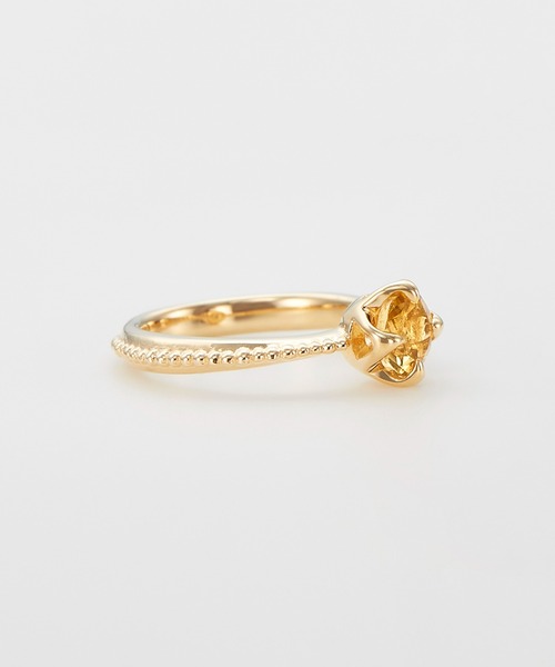 agete（アガット） 指輪 リング K10ベビーリング（シトリン