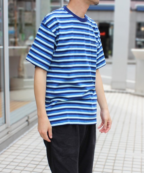 XLARGE（エクストラ ラージ） tシャツ STRIPED S/S TEE 胸元刺繍