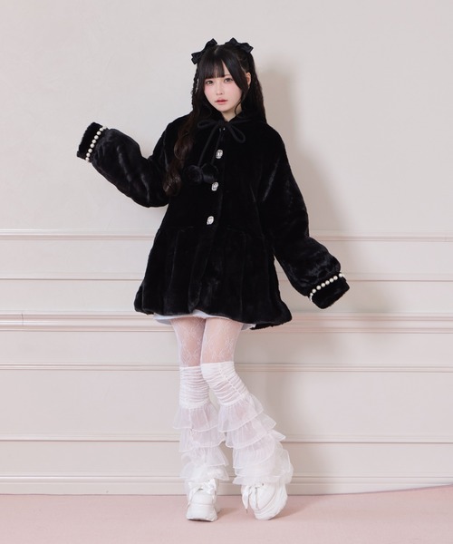 Honey Cinnamon（ハニーシナモン） コート アウター ぽんぽんリボン