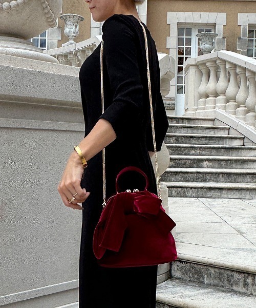 ショルダーバッグ バッグ パリジェンヌベロアリボンバッグ レディース